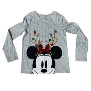 DISNEY Jumping Beans Sequins Minnie Mouse Christmas Holiday T Shirt Size 10